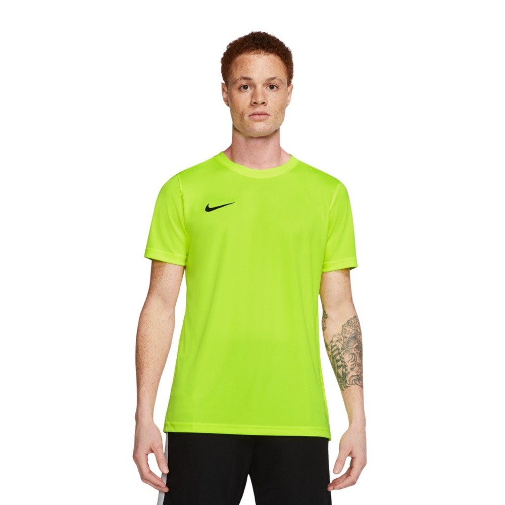 Nike Dri Fit Park VII neon yellow mesh back football/ soccer jersey shirt NWT